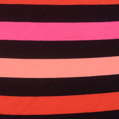 Black Horizontal-Stripe Ponte Knit, 375 gsm