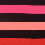 Black Horizontal-Stripe Ponte Knit