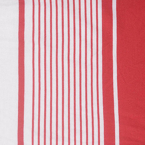 Red Vertical-Stripe Jersey Knit, Cotton-Modal