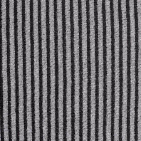 Black Vertical-Stripe Rib Knit, Viscose, 173 gsm