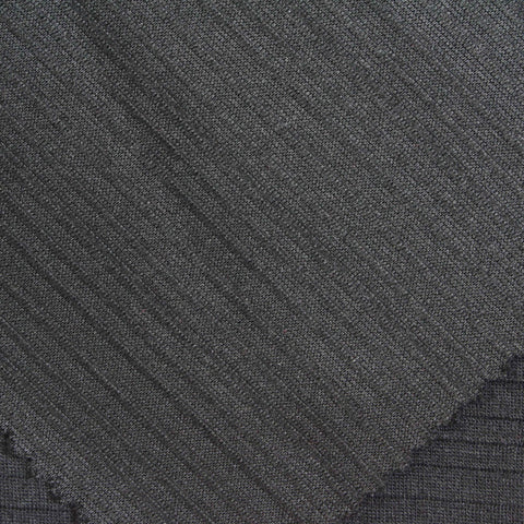 Striped Polyester Stretch Knit Fabric, 255 gsm, 155 cm — Grey