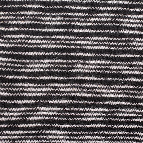 Black Horizontal-Stripe Chunky Knit, Poly-Viscose, 181 gsm