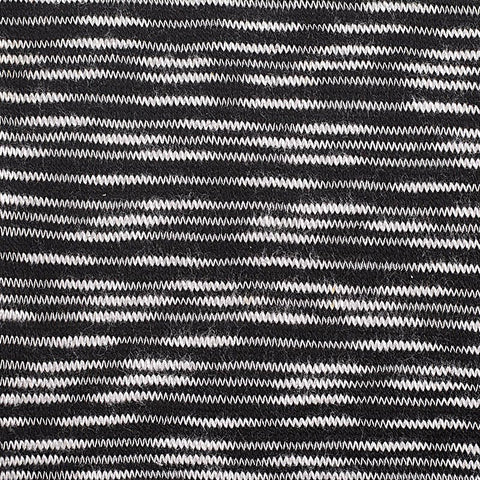 Black Horizontal-Stripe Chunky Knit, Poly-Viscose, 181 gsm