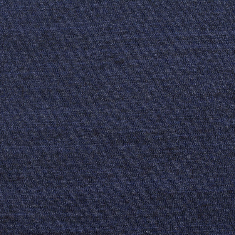 Dark Blue Marl Rib Knit, Cotton-Poly, 381 gsm