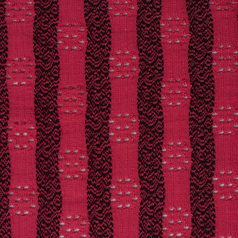 Red Vertical-Stripe Jacquard, Polyester, 153 gsm