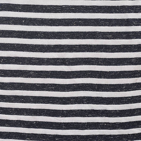 Black Horizontal-Stripe Jersey Knit, Viscose-Poly, 155 gsm