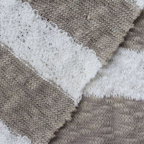 White Stripes Chunky Knit, Poly-Viscose, 330 gsm