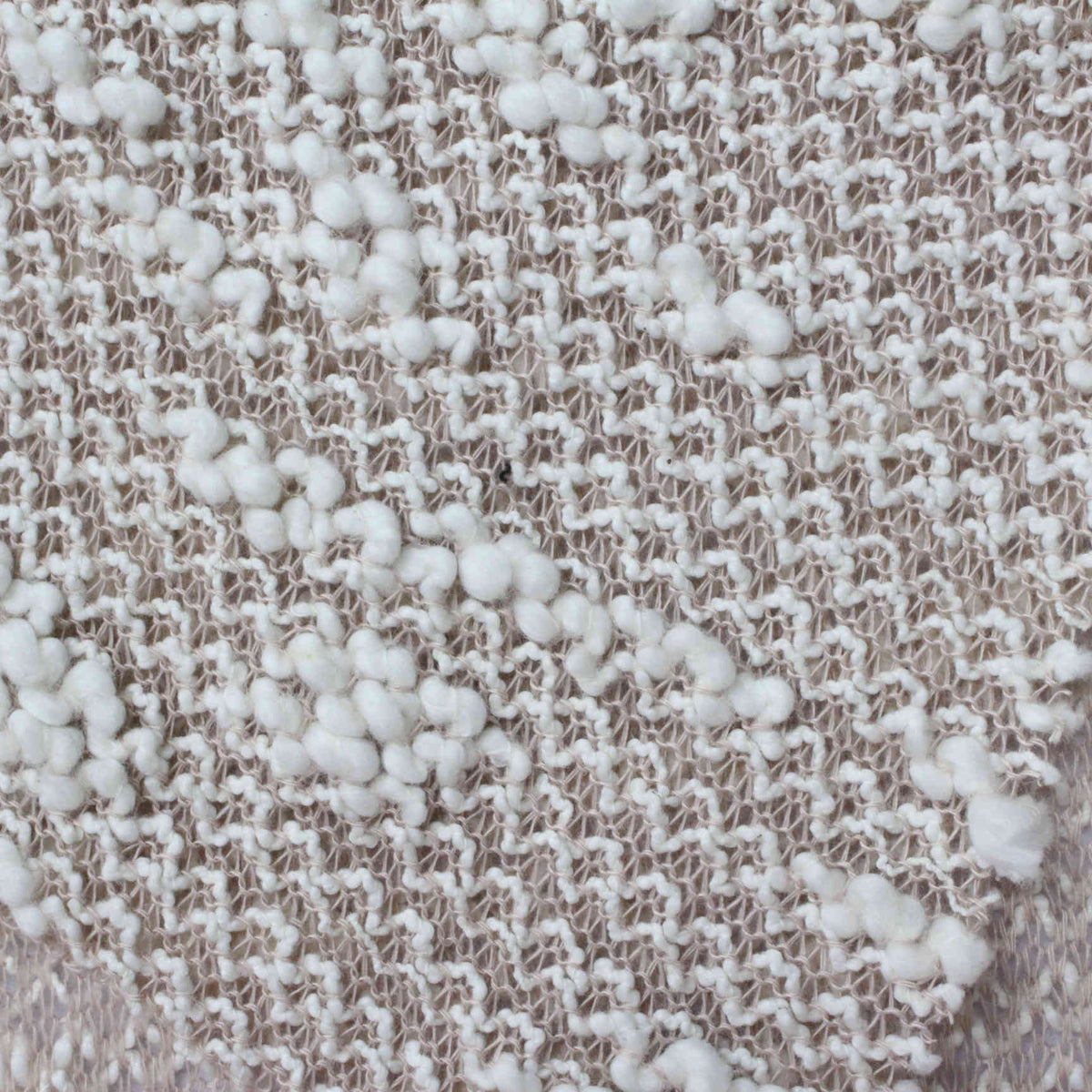 White Textured Chunky Knit, Cotton-Poly