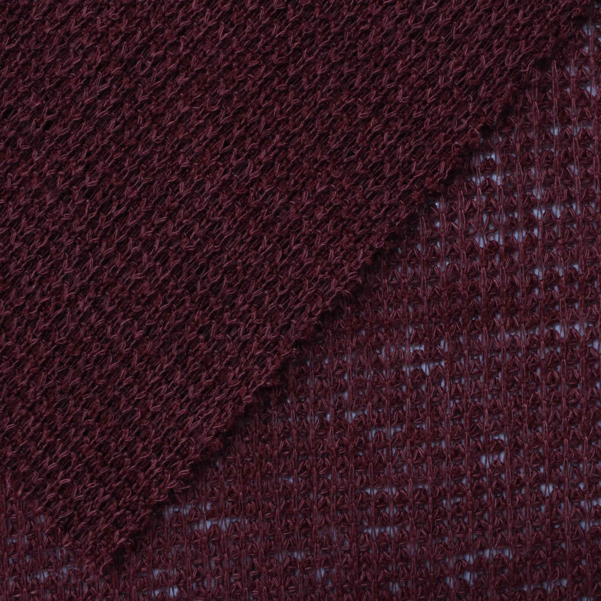 Burgundy Openwork Rib Knit, Polyester