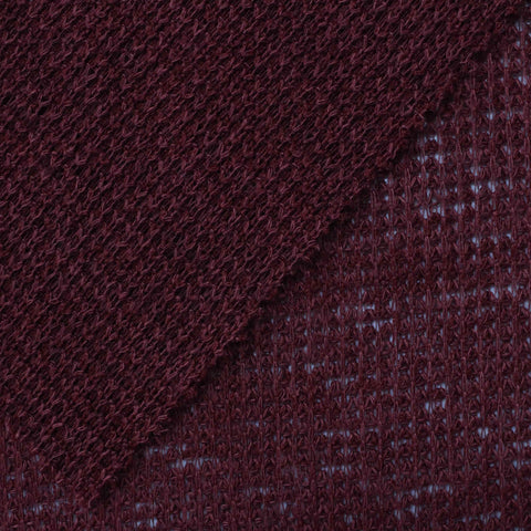 Burgundy Openwork Rib Knit, Polyester