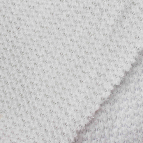 Polyester Stretch Chunky Knit Fabric, 250 gsm, 180 cm — White
