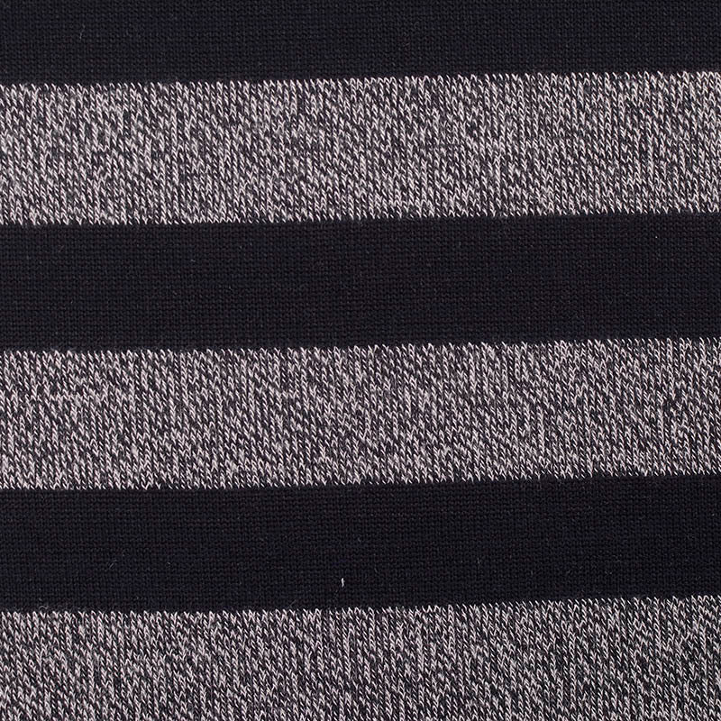 Black Horizontal-Stripe Knit, Poly-Viscose, 170 gsm, 154 cm