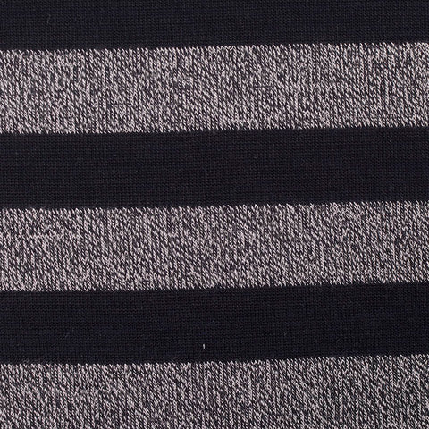 Black Horizontal-Stripe Knit, Poly-Viscose, 170 gsm, 154 cm