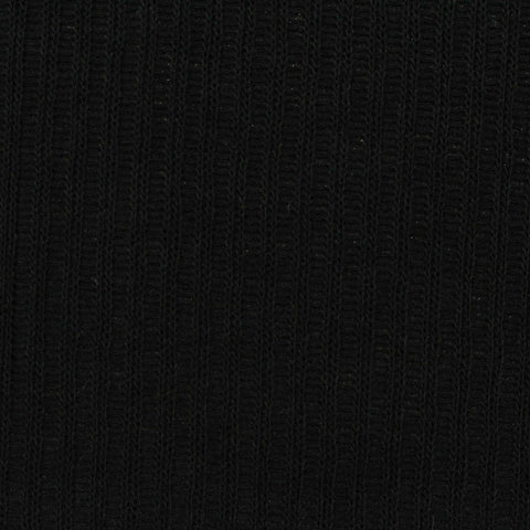 Striped Polyester Cotton Rib Knit Fabric, 200 gsm, 200 cm — Black