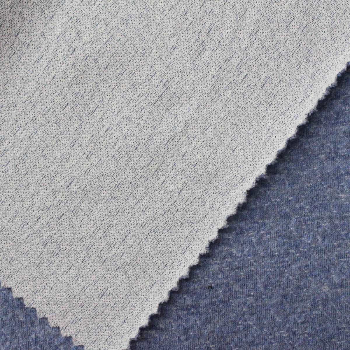 Light Blue Heathered-Marl Interlock Knit, Cotton-Poly