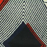Dark Blue Chevrons Woven, Ramie-Cotton