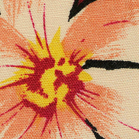 Cream Floral Woven, Linen-Viscose, 160 gsm