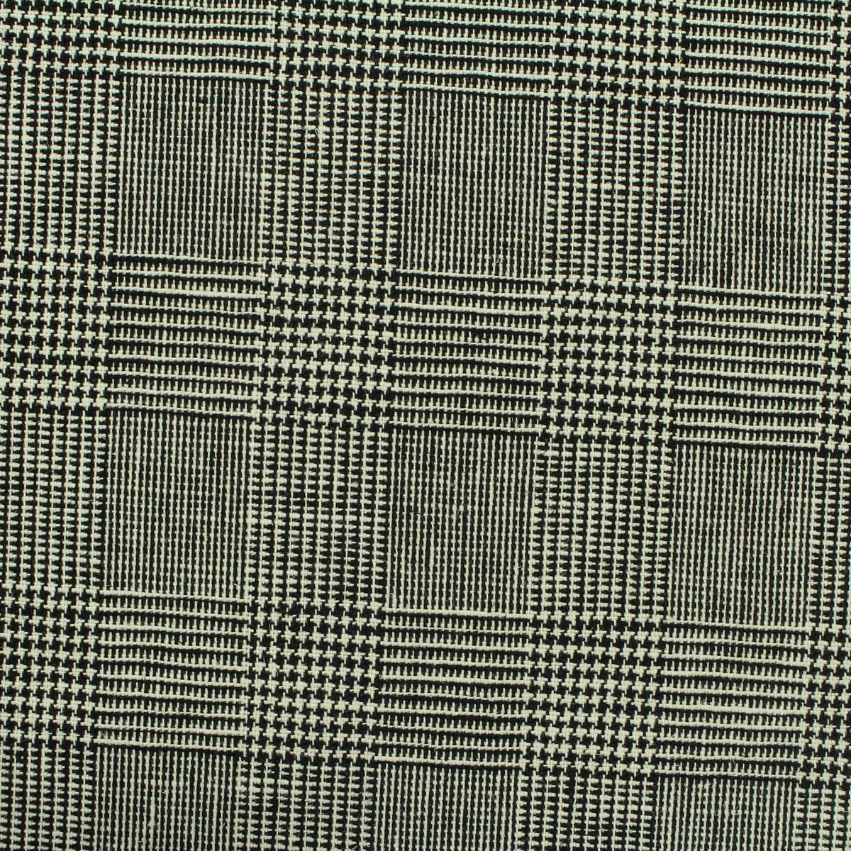 Black Plaid Woven, Linen-Cotton