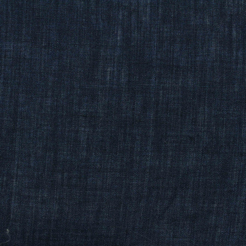 Yarn-Dyed 100% Linen Woven Fabric, 128 gsm — Navy