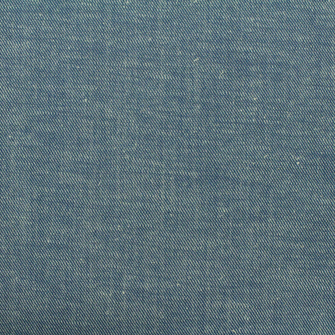Yarn-Dyed Cotton Linen Denim Fabric, 120 gsm — Blue
