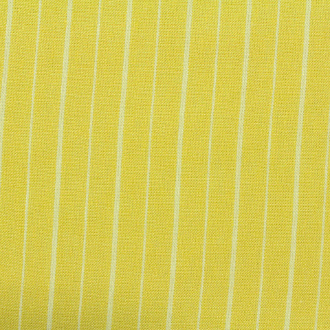 Light Yellow Vertical-Stripe Woven, Linen-Cotton