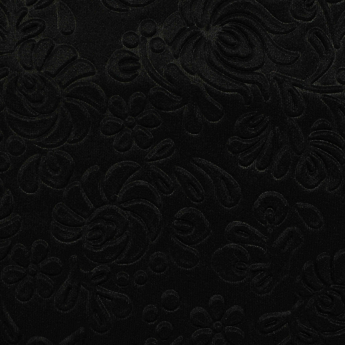 Black Tone-on-Tone Floral Jacquard, Polyester, 185 gsm
