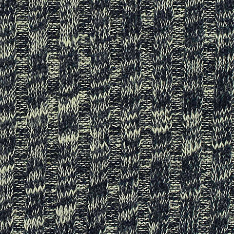 Navy Marl Rib Knit, Poly-Cotton, 231 gsm
