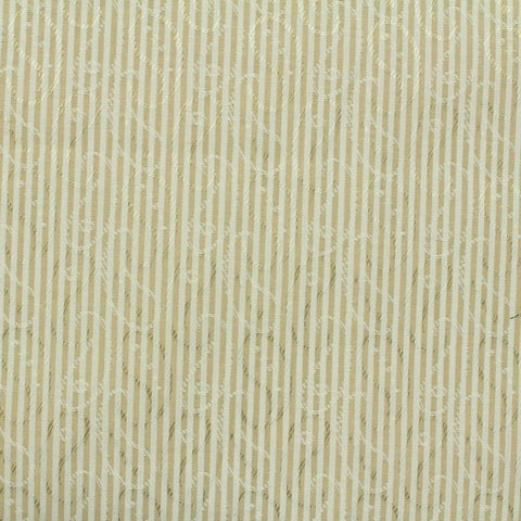 Beige Vertical-Stripe Jacquard, Poly-Cotton