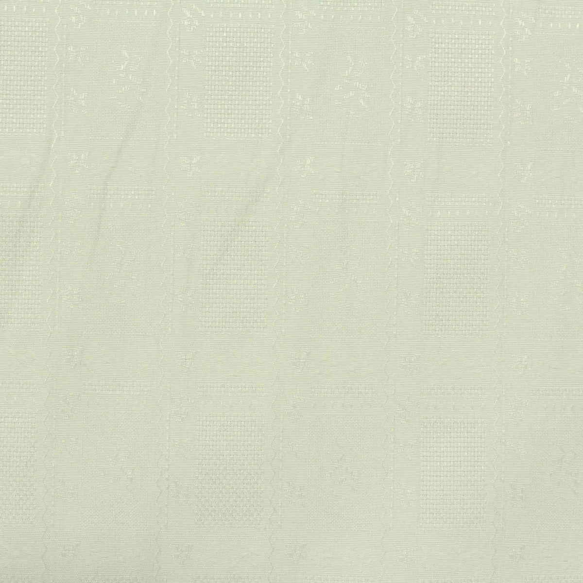 White Geometric-Square Jacquard, Poly-Cotton