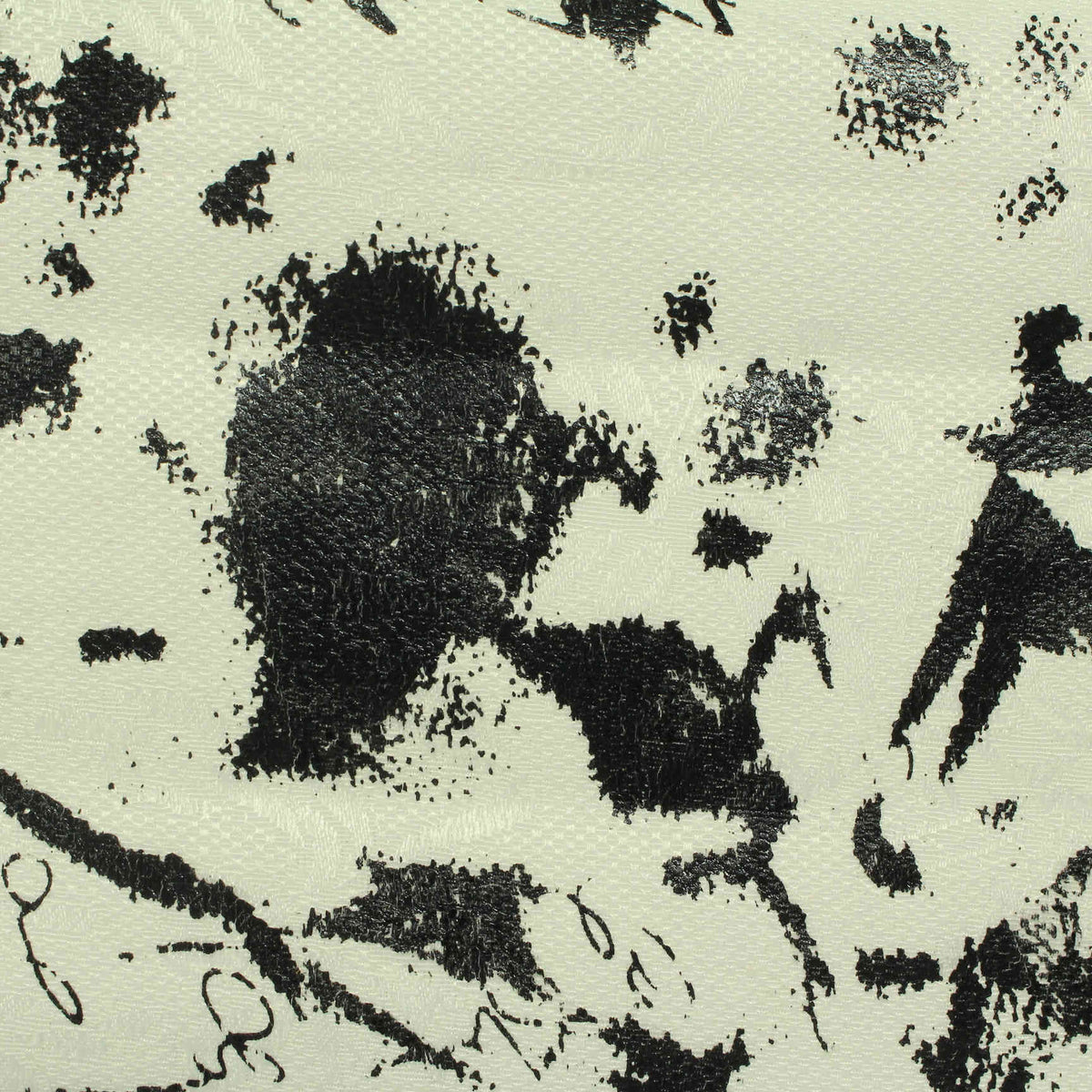 Black Abstract Jacquard, Poly-Cotton, 184 gsm