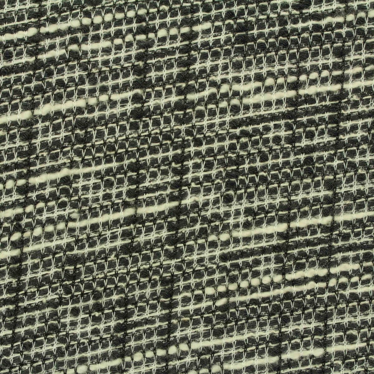 Black Horizontal-Stripe Jacquard, Poly-Cotton, 204 gsm