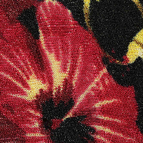 Red Flowers Jacquard, Polyester