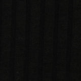 Striped Viscose Polyester Stretch Rib Knit Fabric, 220 gsm, 150 cm — Black