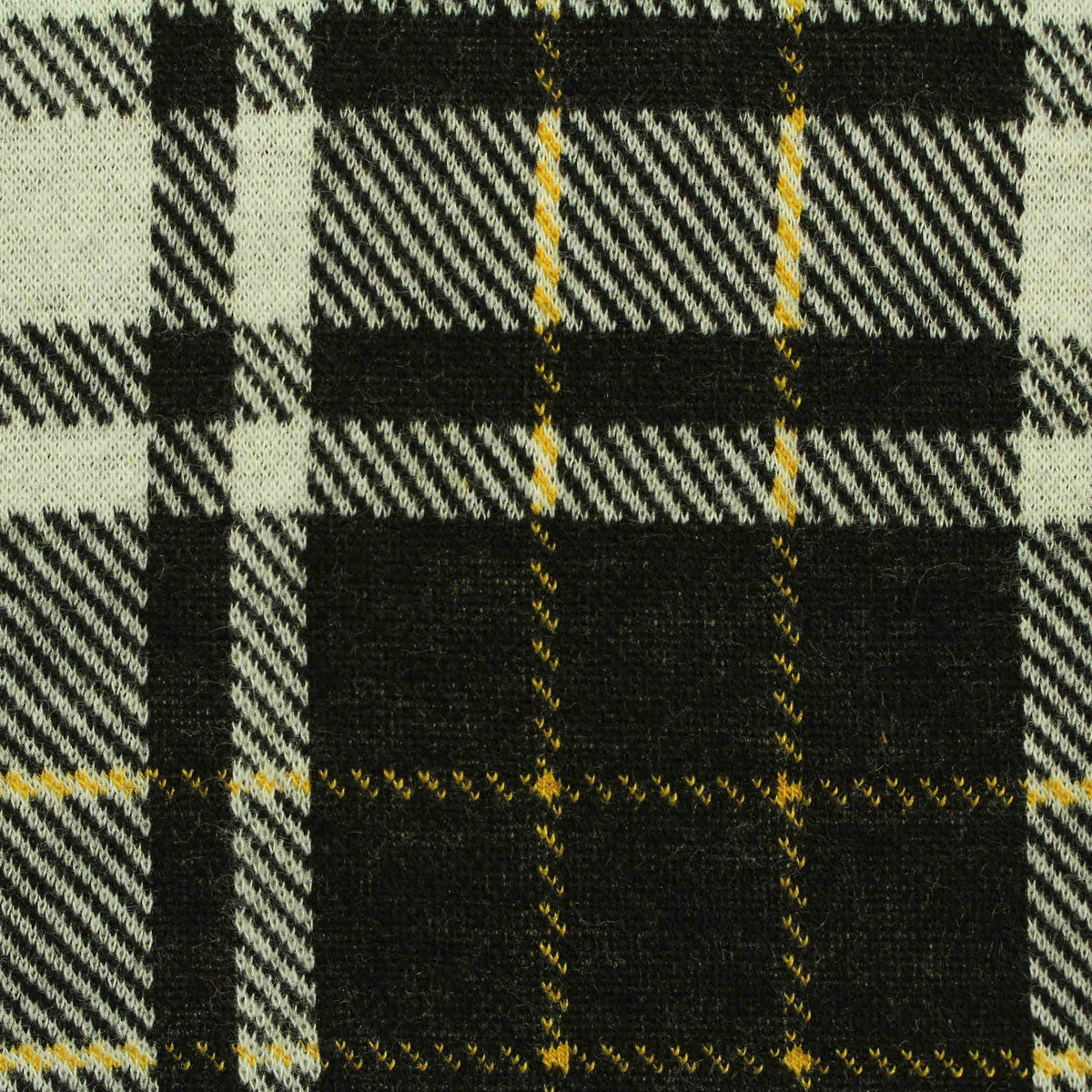 Black Plaid Jacquard, Cotton-Viscose
