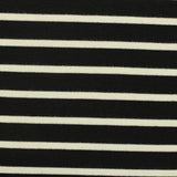Black Horizontal-Stripe Ponte Knit, Viscose-Poly