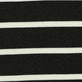 Black Horizontal-Stripe Ponte Knit, Polyester — texture
