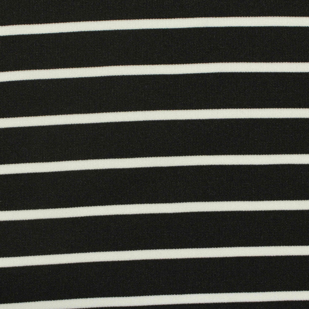 Black Horizontal-Stripe Ponte Knit, Polyester