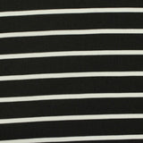 Black Horizontal-Stripe Ponte Knit, Polyester