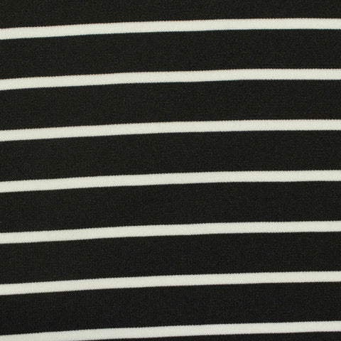 Black Horizontal-Stripe Ponte Knit, Polyester