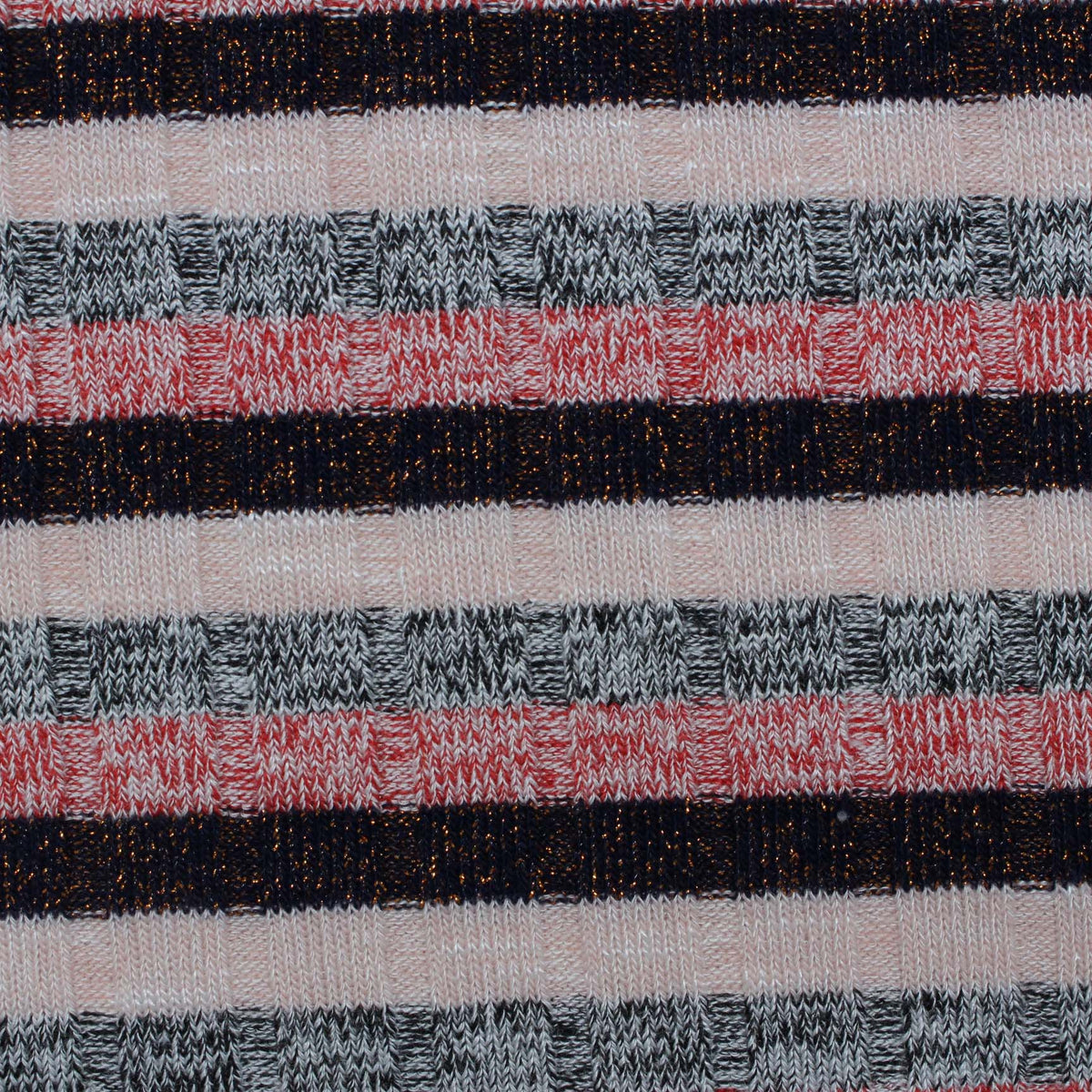 Light Pink Horizontal-Stripe Interlock Knit