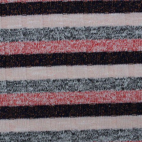 Light Pink Horizontal-Stripe Interlock Knit