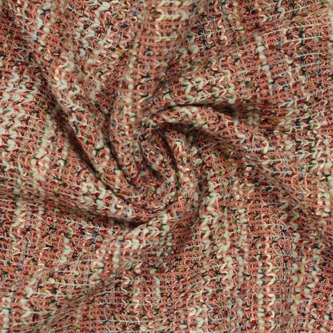 Pink Marl Interlock Knit, Polyester, 258 gsm