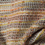 White Horizontal-Stripe Chunky Knit, Poly-Cotton — texture