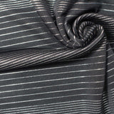 Silver Horizontal-Stripe Jersey Knit, Polyester