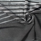 White Horizontal-Stripe Knit, Poly-Viscose