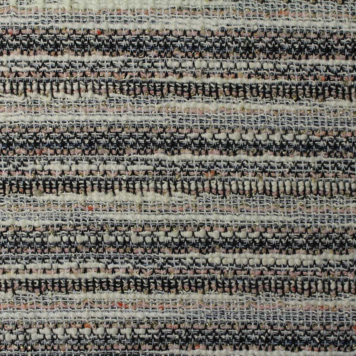 Cream Horizontal-Stripe Jacquard, Poly-Cotton, 231 gsm