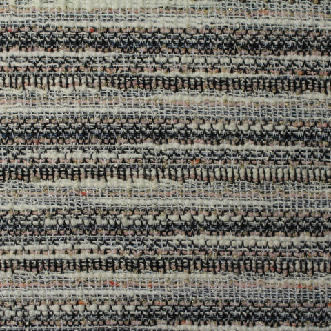 Cream Horizontal-Stripe Jacquard, Poly-Cotton, 231 gsm