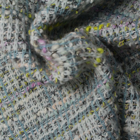 Light Blue Marl Chunky Knit, Polyester, 361 gsm