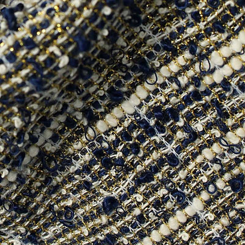 Polyester Cotton Metallic Chunky Knit Fabric, 195 gsm, 160 cm — Brown, ref EF-203697