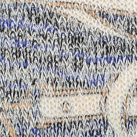 Blue Abstract Chunky Knit, Viscose-Poly